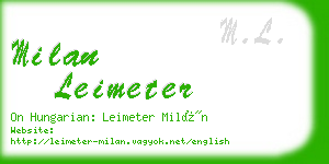 milan leimeter business card